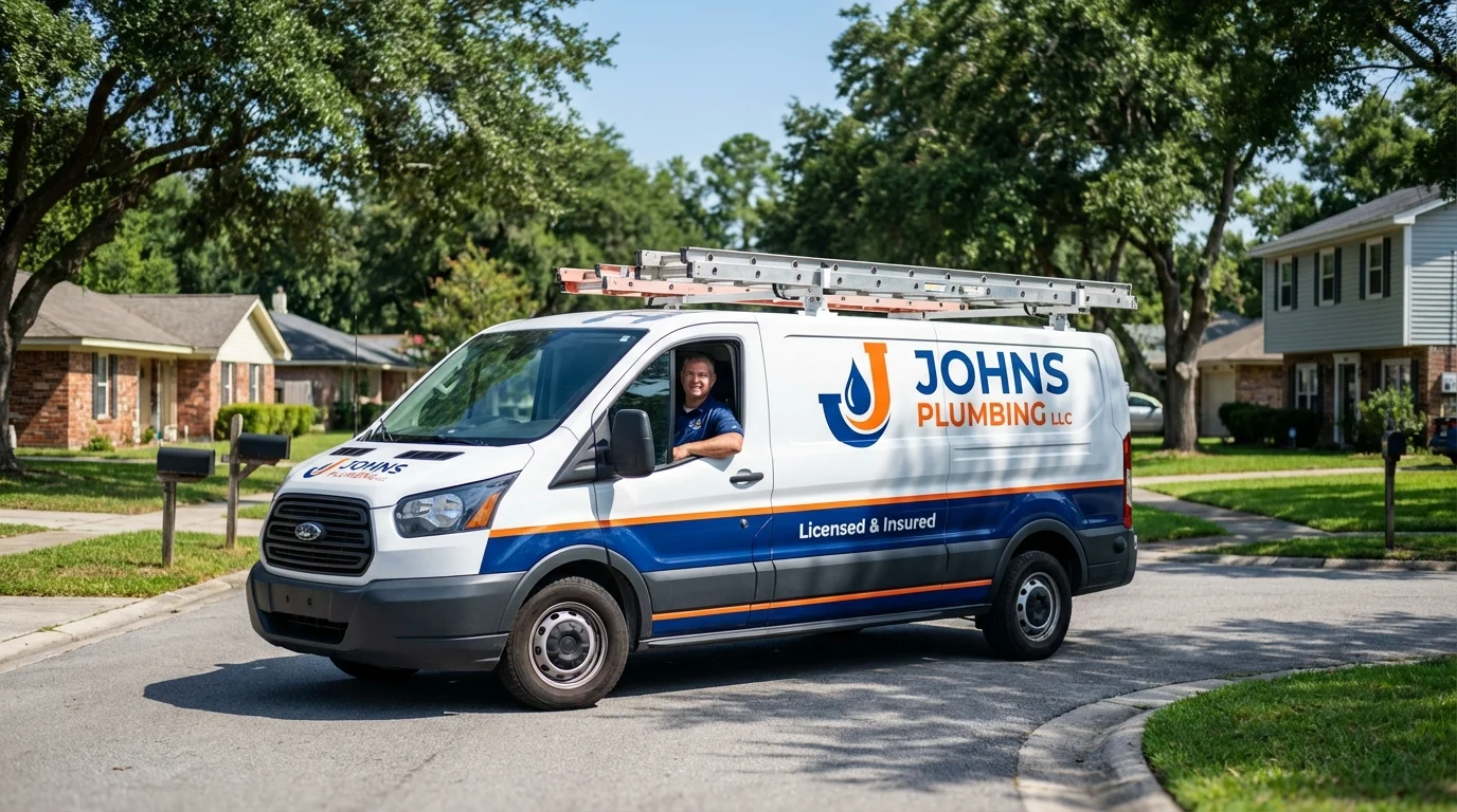 Johns Plumbing LLC service van in Parsippany, NJ
