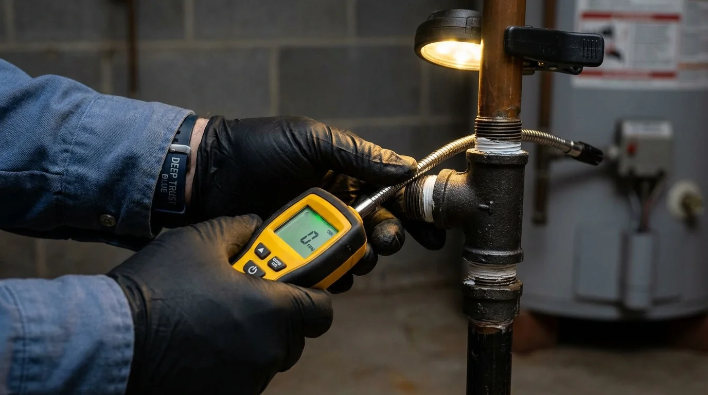 Gas leak detection with electronic sniffer by Johns Plumbing LLC in Parsippany